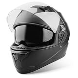 VINZ Kennet Integralhelm mit Sonnenblende | Motorrad Helm Vollvisierhelm Mopedhelm | Motorradhelm...