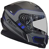 Rallox Helmets Integralhelm 510-3 schwarz/blau RALLOX Motorrad Roller Sturz Helm (XS, S, M, L, XL)...