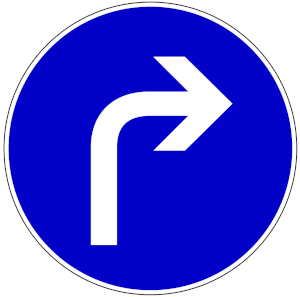 Verkehrszeichen 209: Rechts (abbiegen)