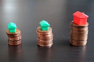 Die Grundschuld kann für ein Haus oder eine Wohnung an die Bank übertragen werden.