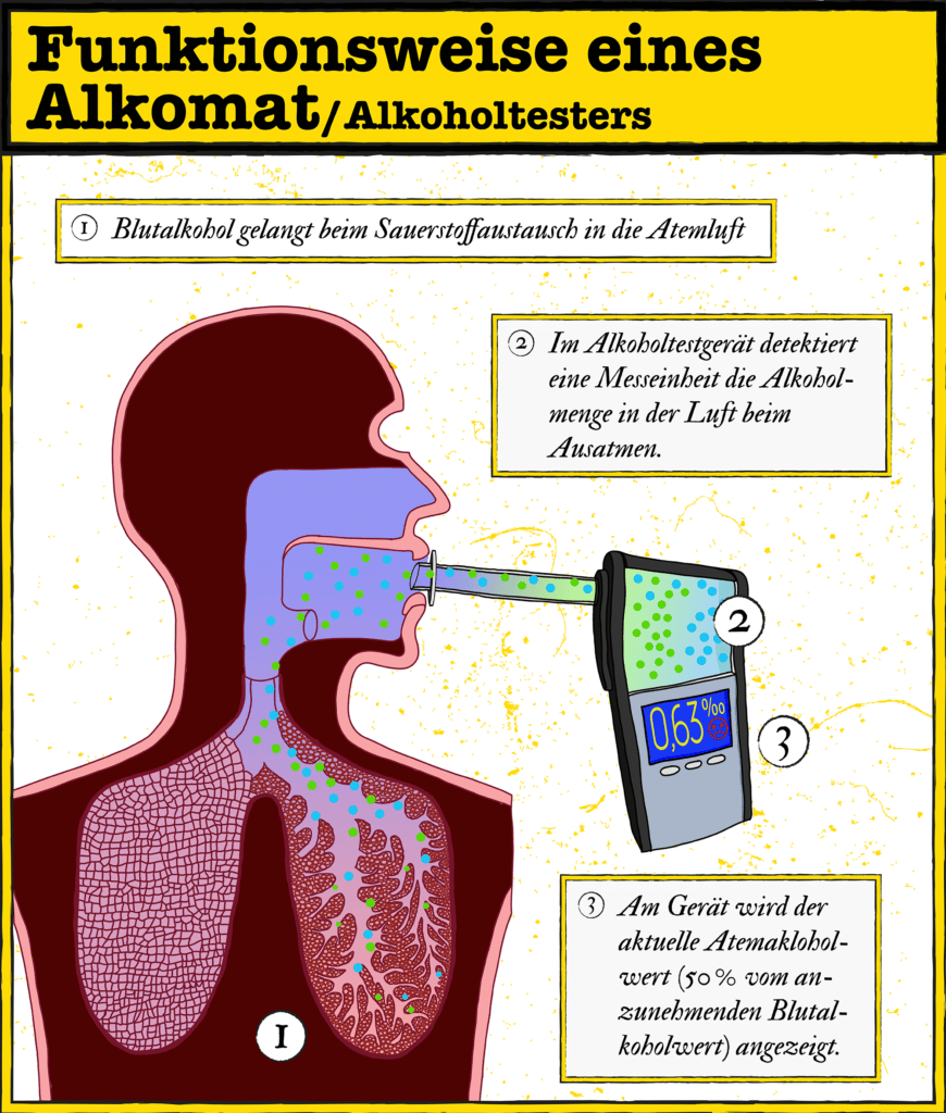 Infografik: Wie ein Alkomat funktioniert