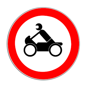 Ein Durchfahrtsverbot für das Motorrad ordnet das Verkehrszeichen 255 an.