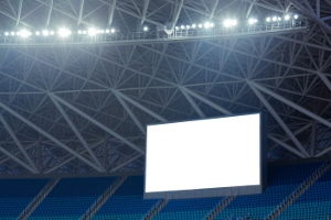 Ein Public Viewing kann auch im Stadion stattfinden.