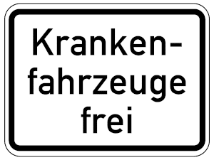 Zusatzzeichen geben die Busspur für andere Nutzer frei, z. B. für Krankenfahrzeuge.